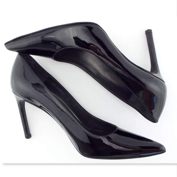 New STUART WEITZMAN Black Patent Leather Classic Heel Pumps 9 - Picture 5 of 8